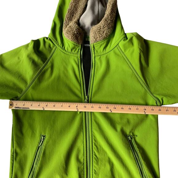 Marmot Green Fur Trimmed Soft Shell Women's Jacket Size Large - Picture 11 of 12